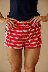 Red Striped Track Shorts
