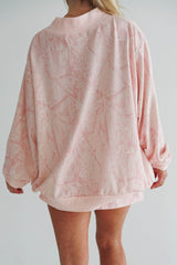 Blush Camo Mock Neck Sweatshirt