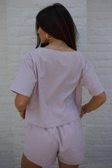 Taupe Gingham Tie Top