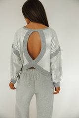 Striped Cutout Back Top