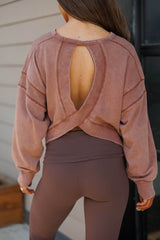 Mineral Wash Cutout Back Sweatshirt