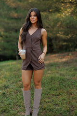 Auburn Suede Romper