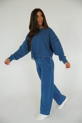Denim Wash Fleece Lined Sweatpants