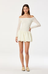 Off Shoulder Mixed Media Dress