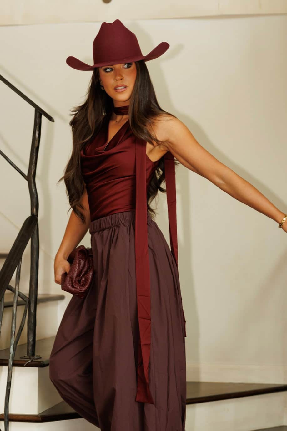 Satin Halter Scarf Tank