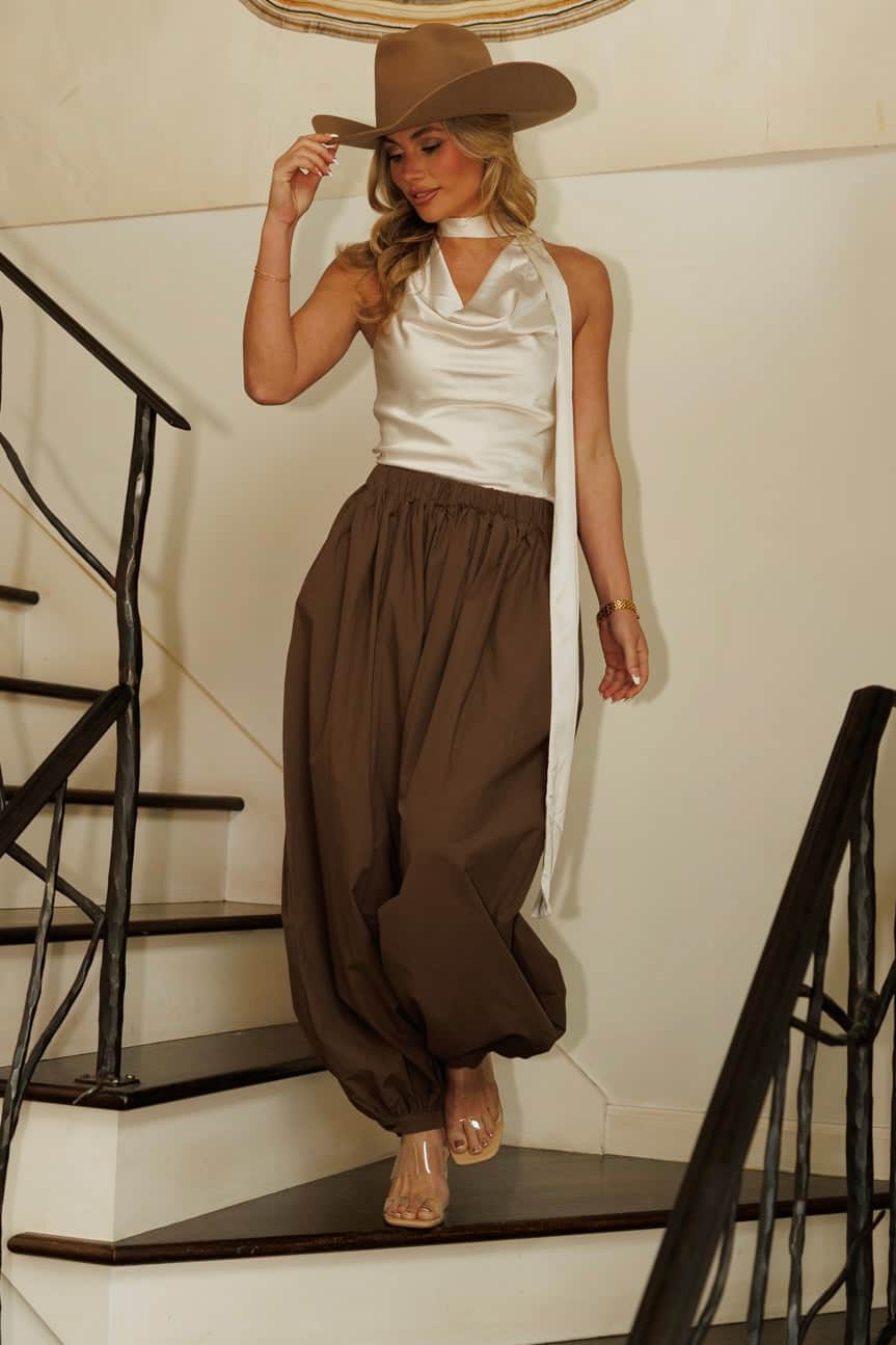 Woven Balloon Harem Pants
