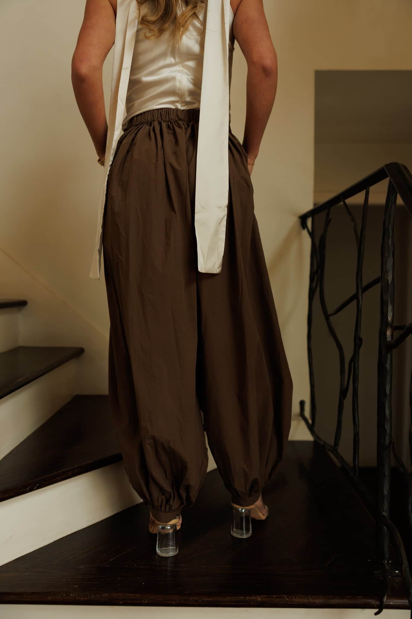 Woven Balloon Harem Pants