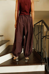 Woven Balloon Harem Pants