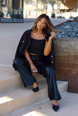 Black Oversized Rhinestone Denim Jacket