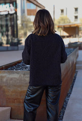 Black Oversized Rhinestone Denim Jacket