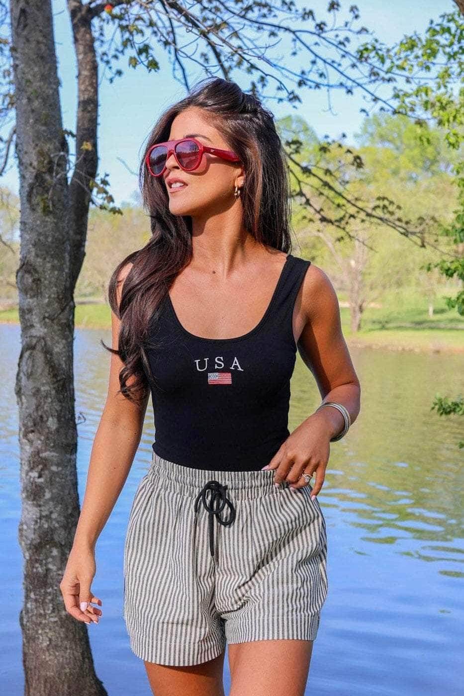 Black USA Bodysuit