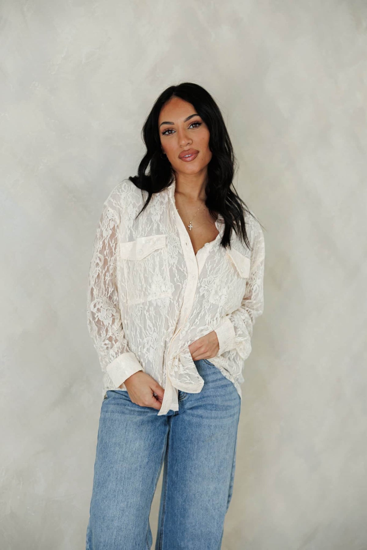 Boho Floral Lace Shirt