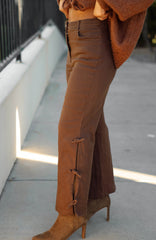 Brown Bow Detail Pants