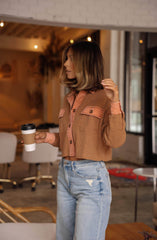 Brown Waffle Knit Shacket