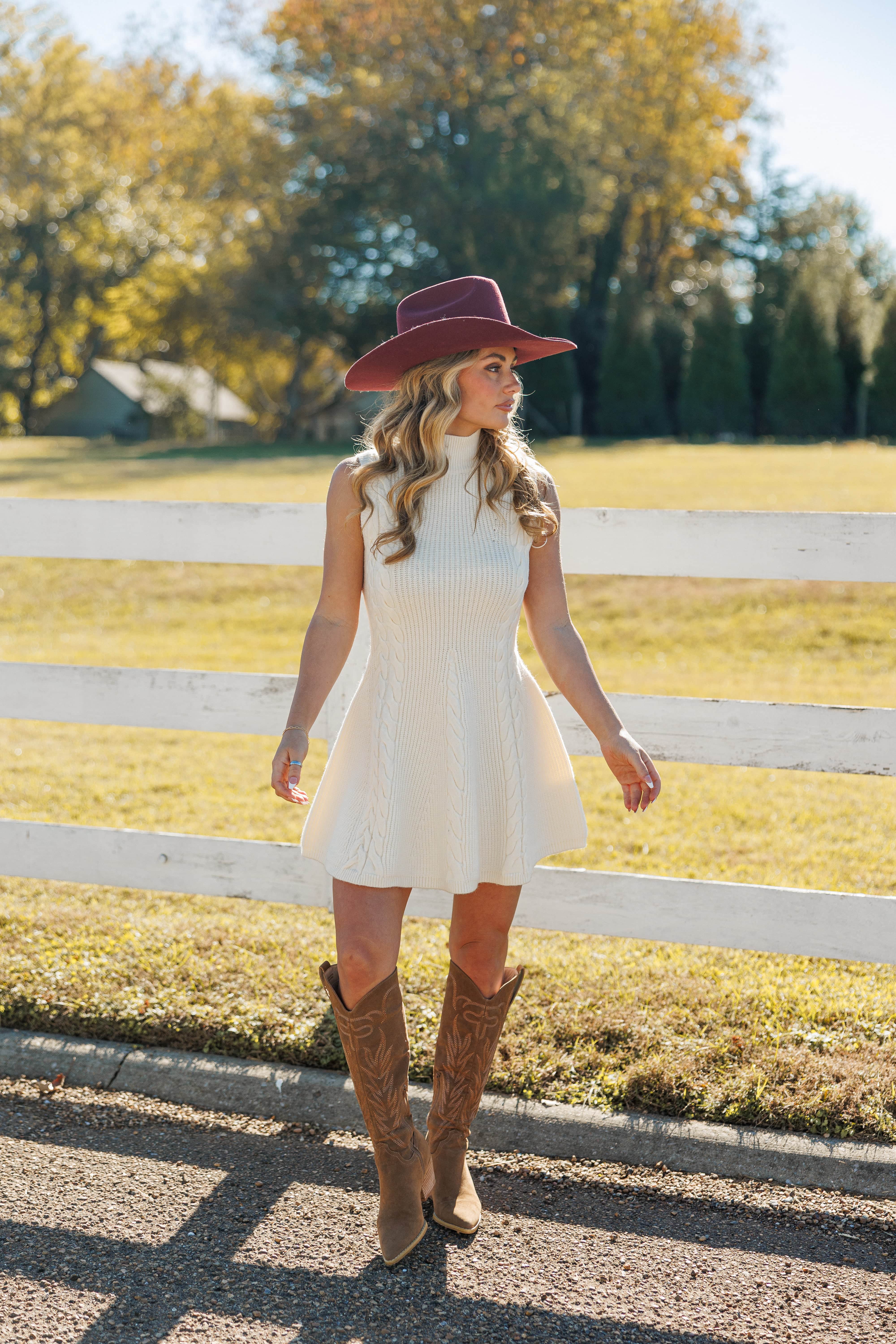 Cable Knit Flare Dress