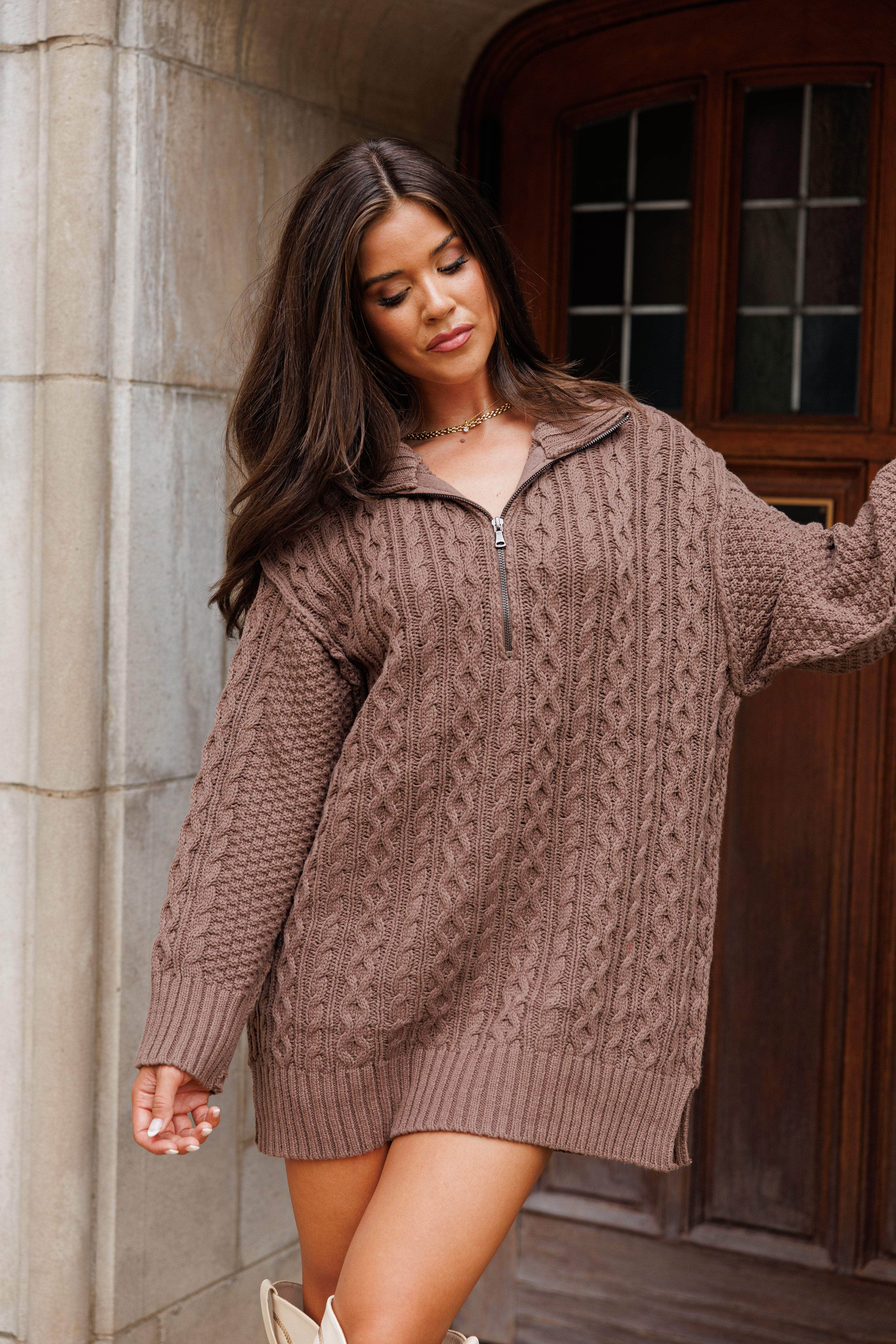 Cable Knit Mini Dress