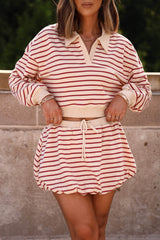 Cider Striped Crop Sweatshirt