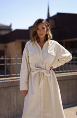 Corduroy Maxi Button Up Dress