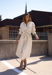 Corduroy Maxi Button Up Dress