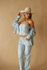 Denim Direction Bustier Top
