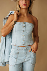 Denim Direction Bustier Top