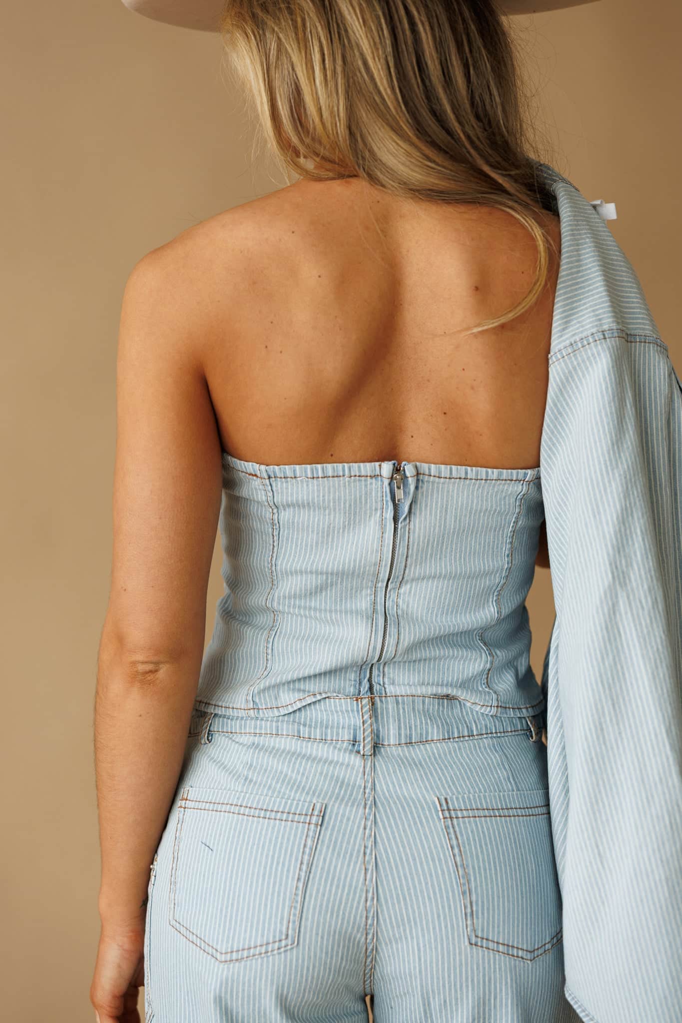 Denim Direction Bustier Top