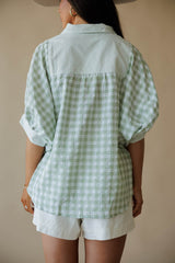 Sage Gingham Stripe Blouse