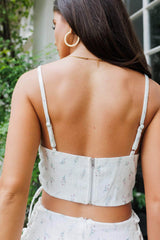 Esme Floral Lace Up Top