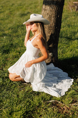 Eyelet High Low Maxi Dress