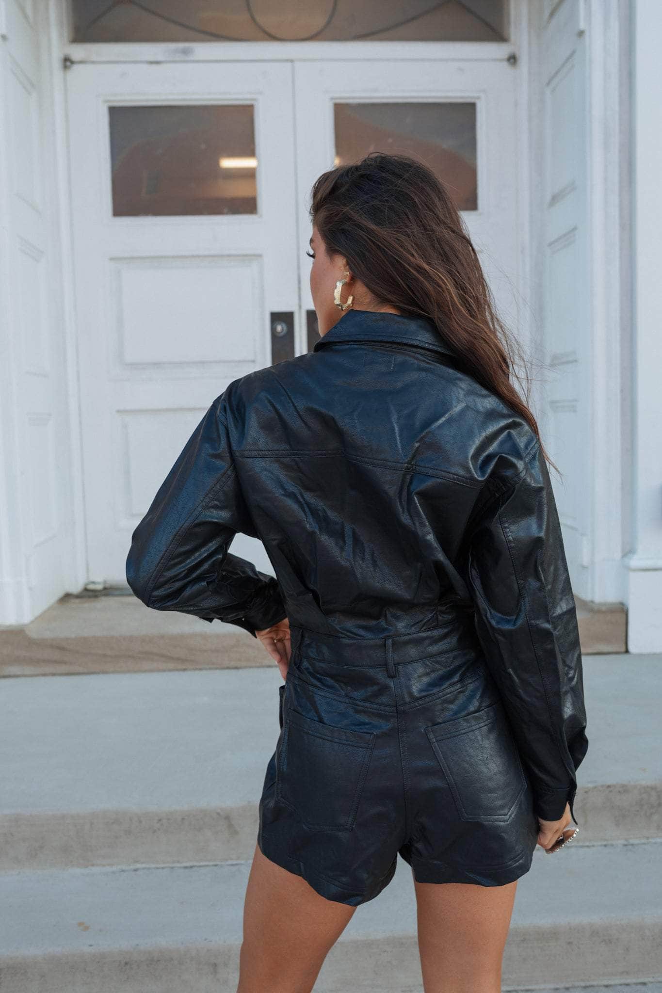 Faux Leather Romper