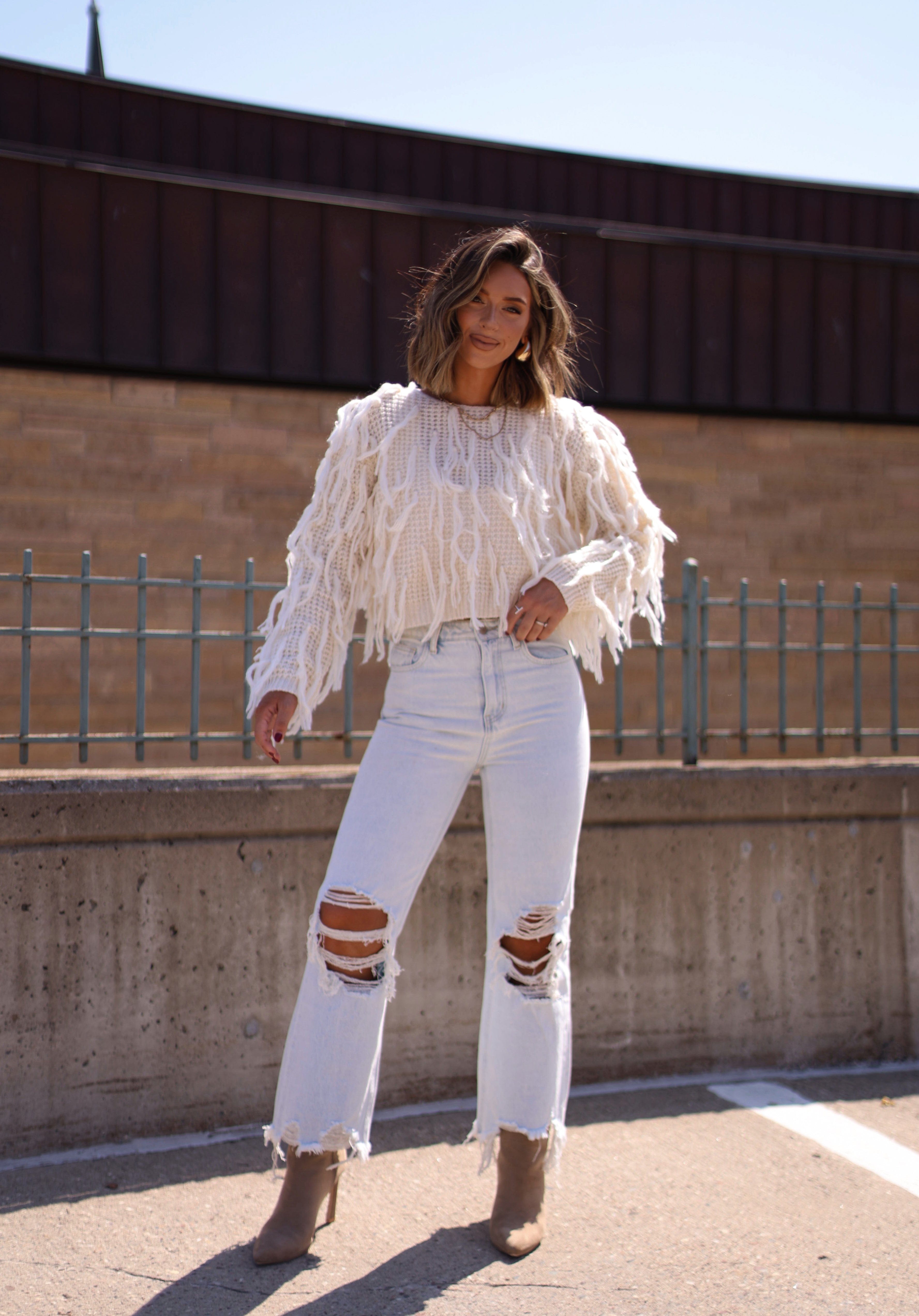 Frosty Fringe Sweater