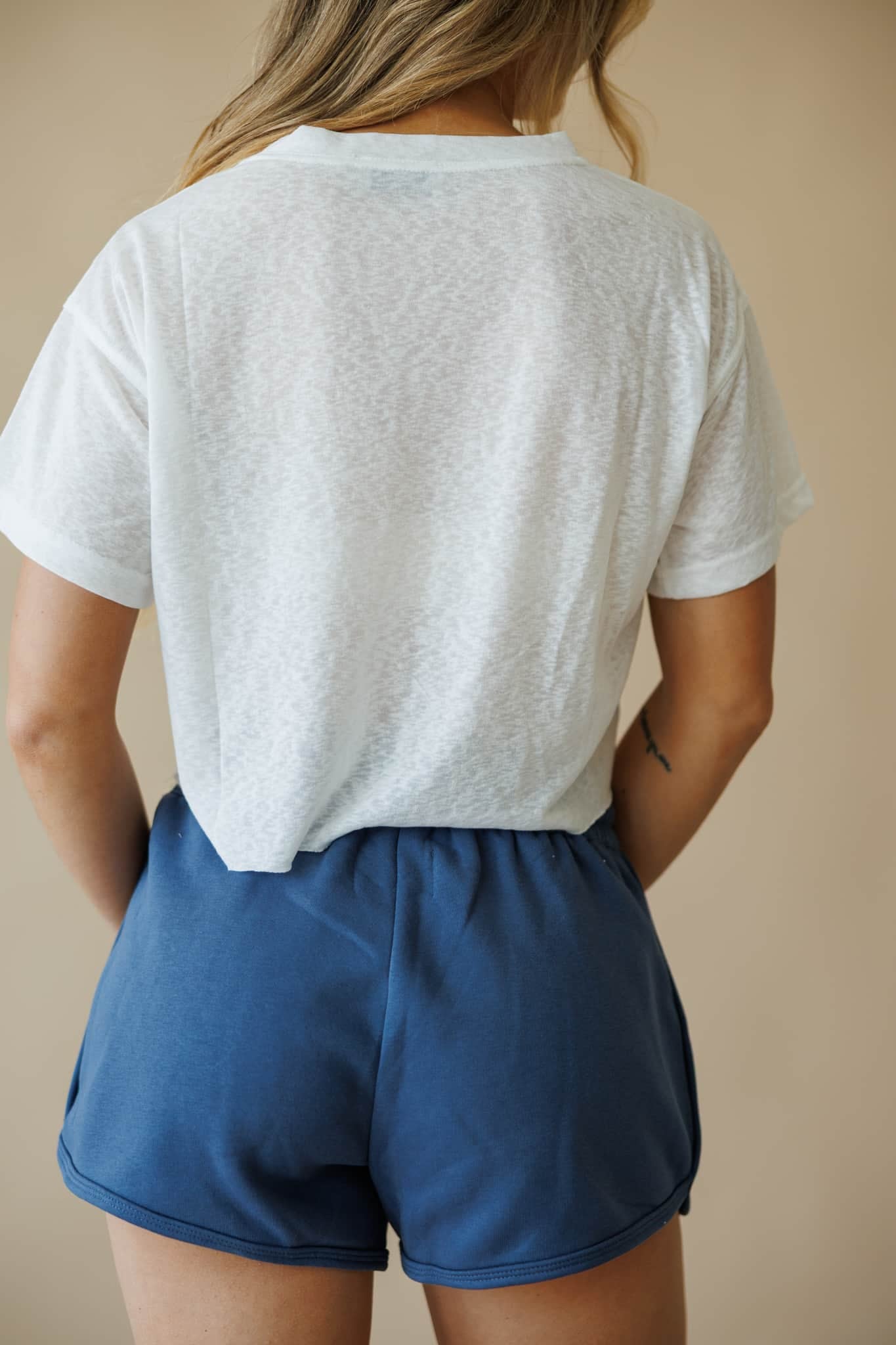 Cropped Raw Hem Tee