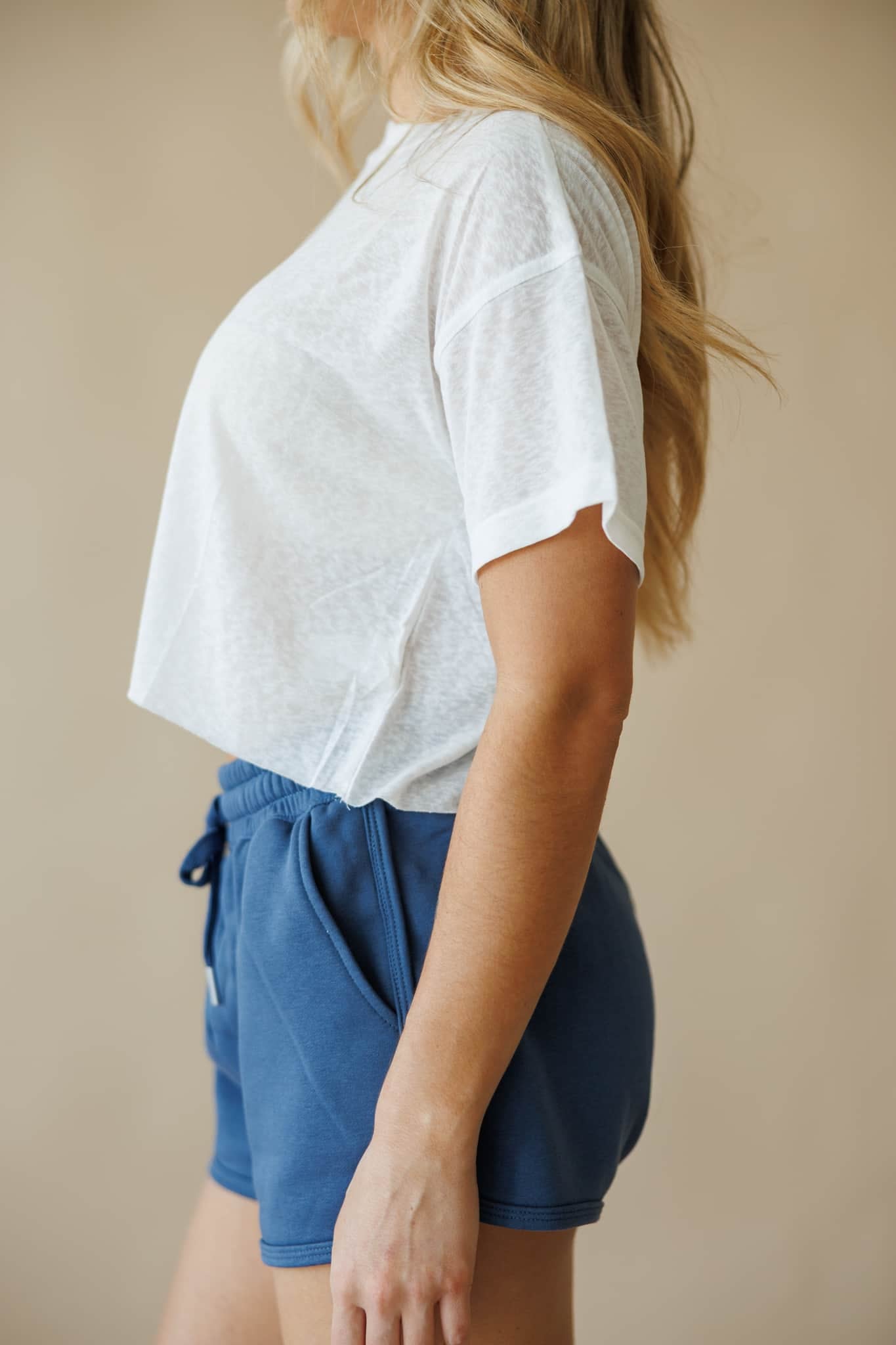 Cropped Raw Hem Tee