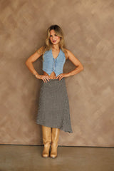 Gingham Asymmetrical Skirt