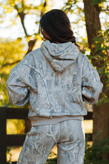 Grey Camo Printed Hoodie