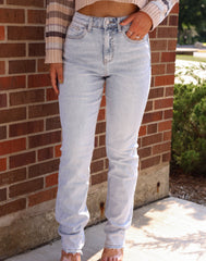 High Rise Stretch Straight Denim