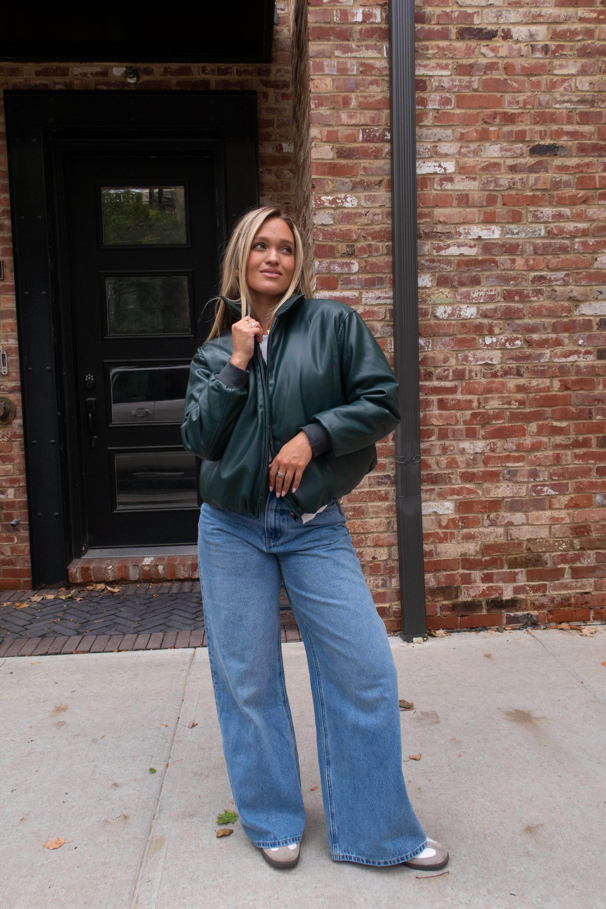 Hunter Green Pleather Jacket