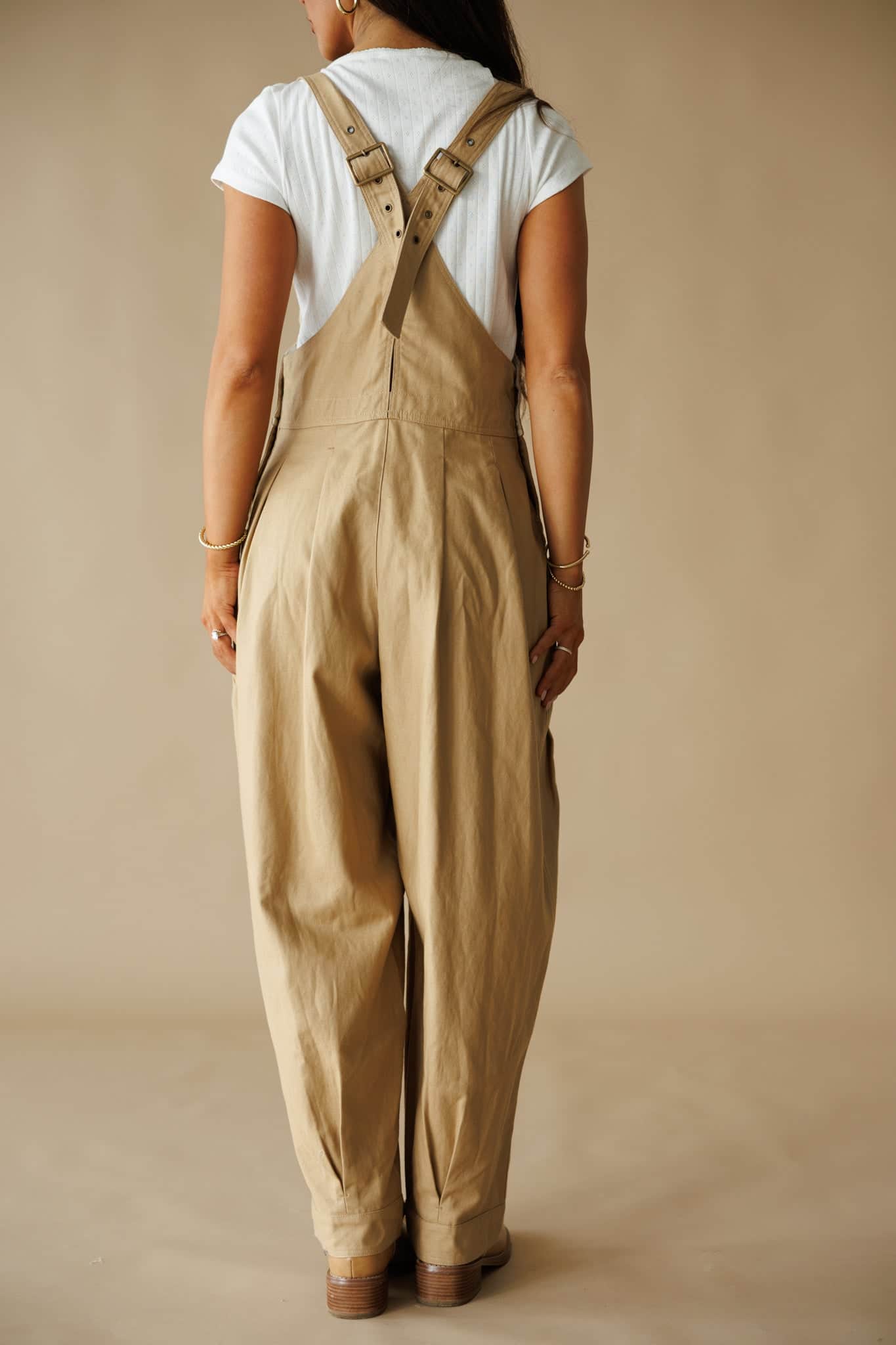 Pre-Order! Tan Pleated Barrel Overalls