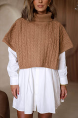 Beige Cable Knit Vest