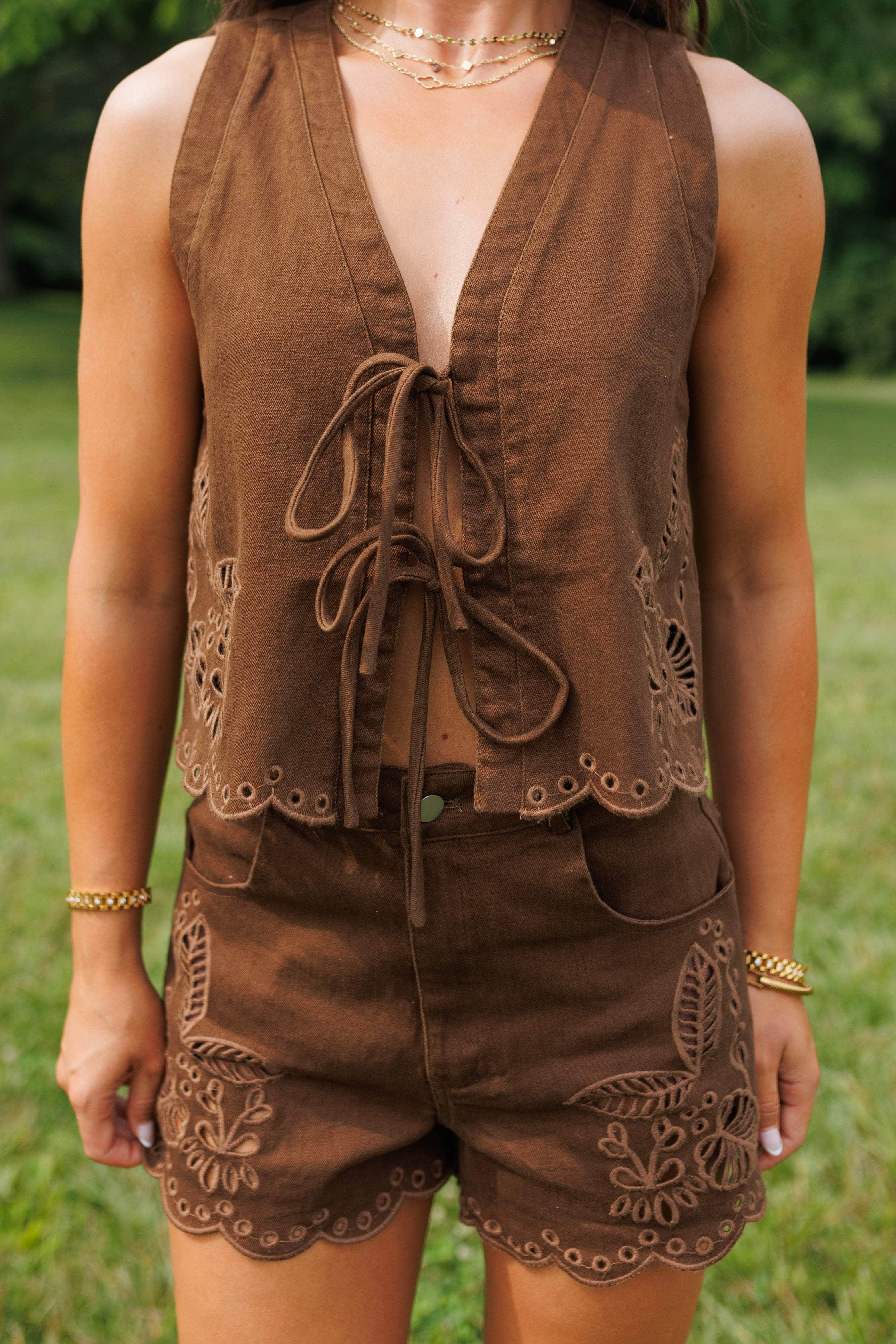 Western Bloom Tie Vest