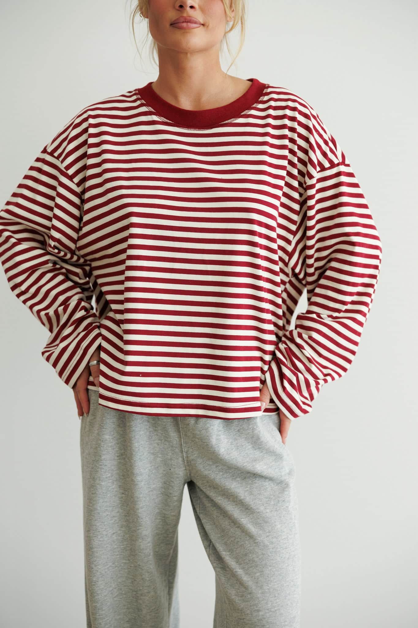 Oversized Striped Basic Tee