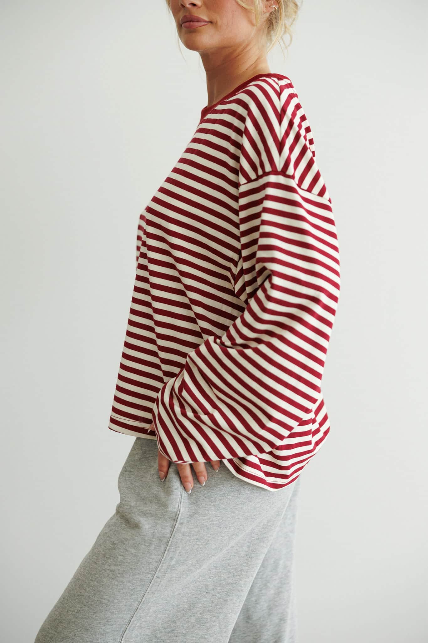 Oversized Striped Basic Tee