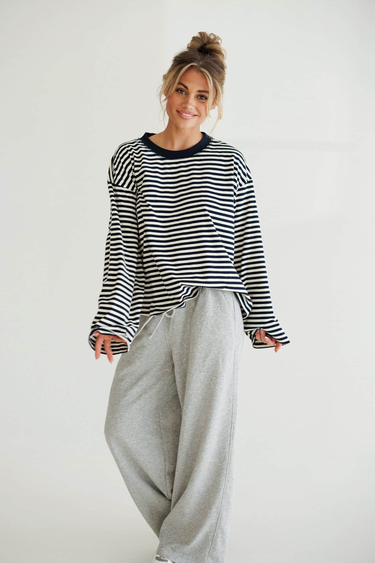 Oversized Striped Basic Tee
