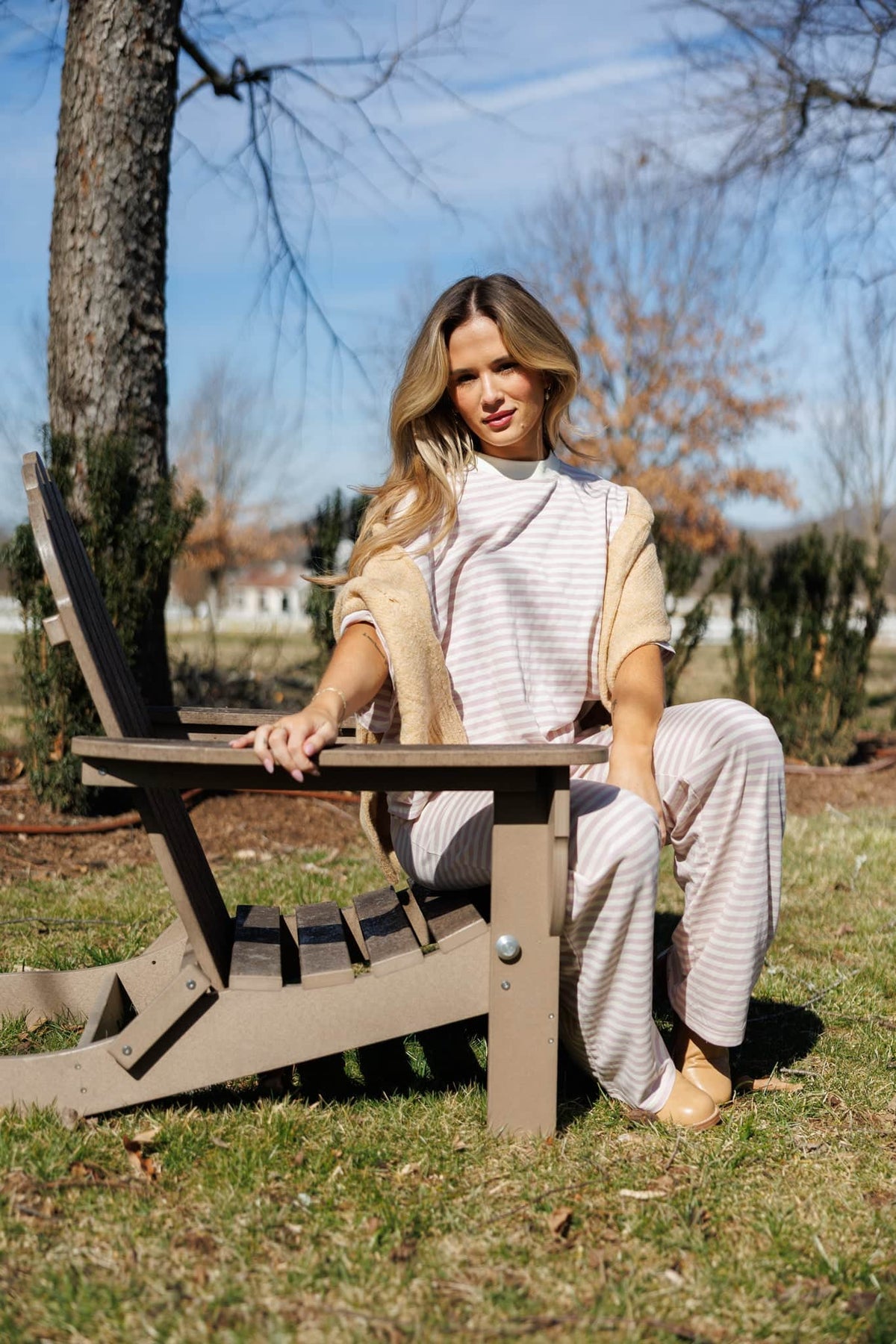Porchlight Pink Striped Tee