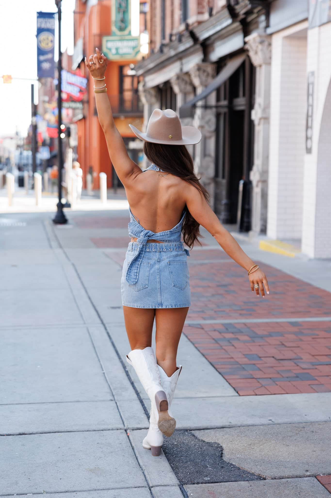 Neon Cowgirl Denim Skirt