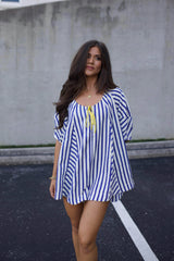 Royal Striped Romper