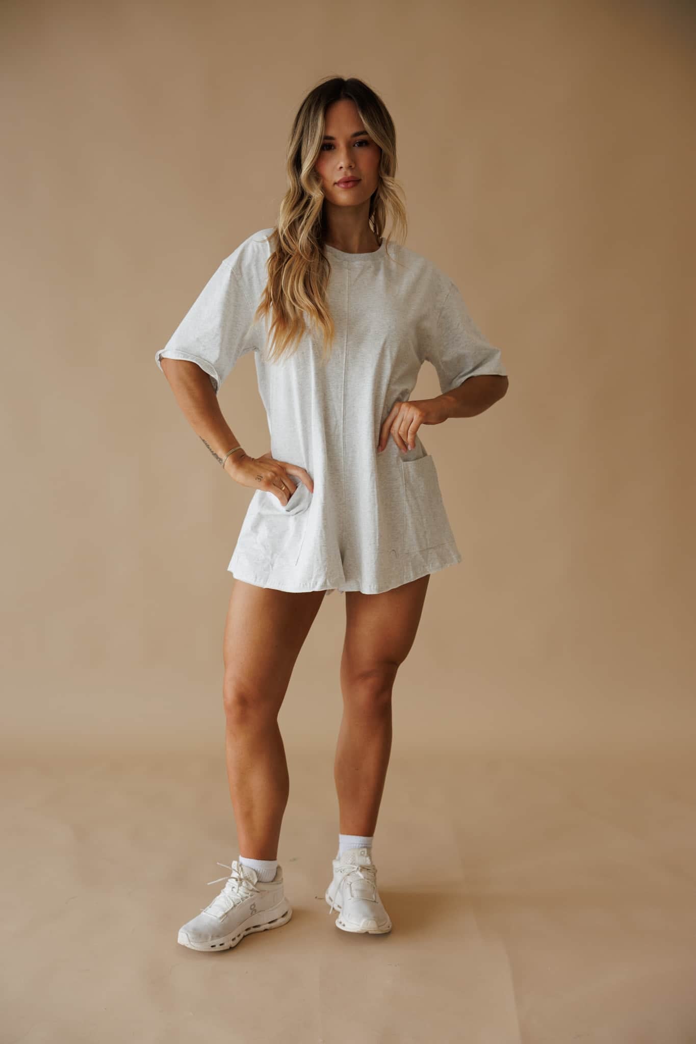 Grey Tee Knit Romper