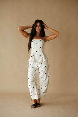 Pre-Order! Ivory Polka Dot Barrel Pants