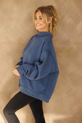 Power Down Mock Neck Sweatshirt