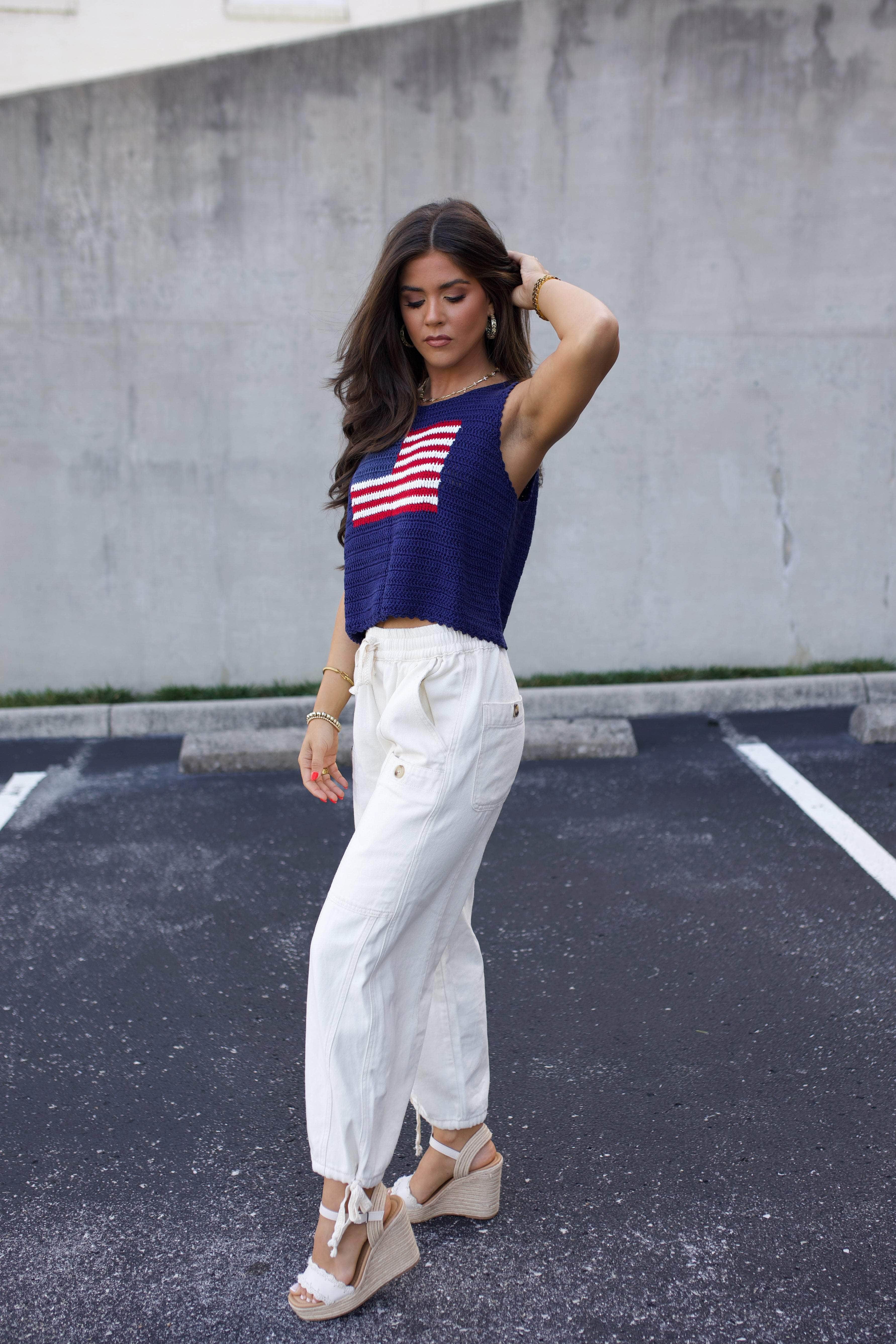 USA Knitted Sweater Tank